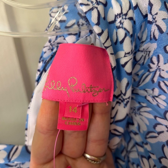 Lily Pulitzer Blue and White Floral Dress - Picture 3 of 5